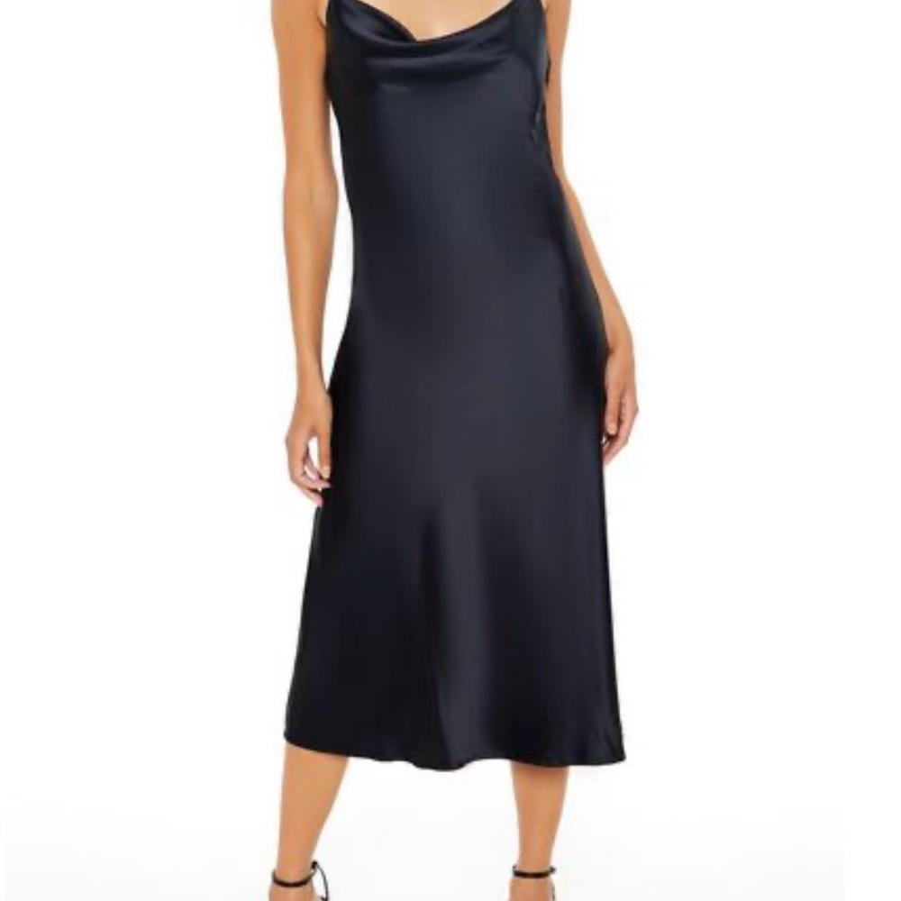 Cowl Neck Midi Slip Dress